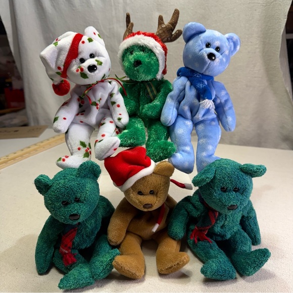 Beanie Babies Other - TY Beanie Babies- Holiday Plush Bear Set of 6  - Vintage